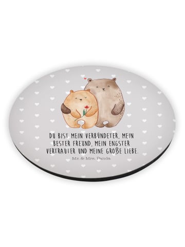 Mr. & Mrs. Panda Magnet für Fotos Bären Liebe mit Spruch in Grau Pastell