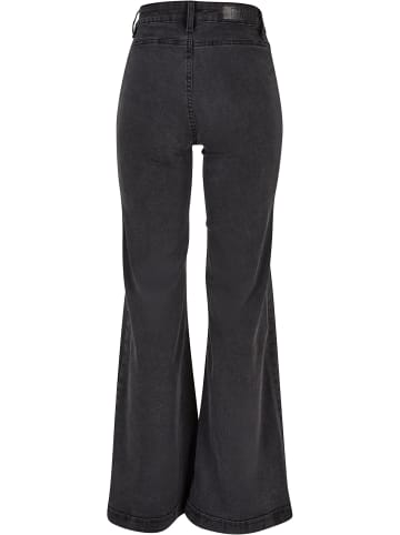 Urban Classics Urban Classics Damen Ladies Vintage Flared Denim Pants in black washed