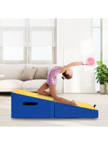 COSTWAY Schräge Gymnastikmatte in Blau