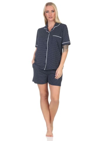 NORMANN Kurzarm Schlafanzug Shorty Pyjama Klassische Optik - 87390 in Allover