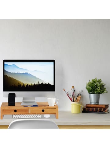 Monitorständer in Natur - (B)56 x (H)12 x (T)27 cm