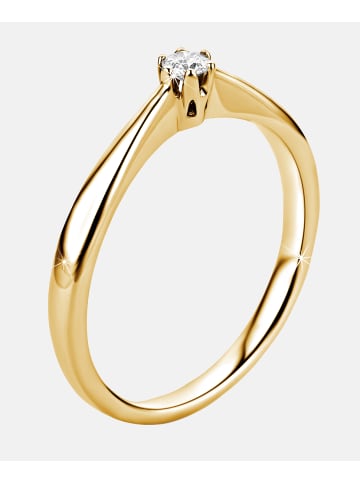 Diamant L'éternel Solitär-Ring aus 375 Gelbgold mit 0.09 Karat Diamant