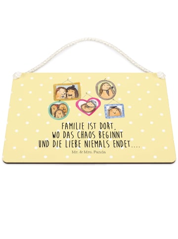 Mr. & Mrs. Panda Deko Schild Igel Familie mit Spruch in Gelb Pastell