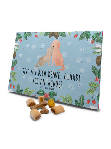 Mr. & Mrs. Panda Adventskalender Hund Hunde Liebe mit Spruch in Eisblau