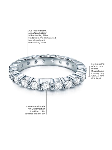 Trilani Ring aus Sterling Silber mit Zirkonia in silber