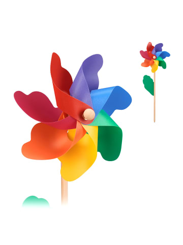 relaxdays 4 x Windrad in Bunt - (B)18 x (H)47,5 x (T)8,5 cm