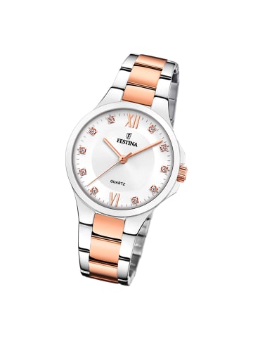 Festina Analog-Armbanduhr Festina Boyfriend silber, rosé mittel (ca. 34mm)