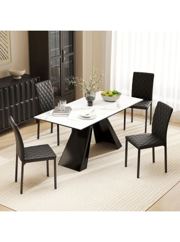 HOMCOM Esszimmerstühle-41L x 50B x 91H cm-Schwarz