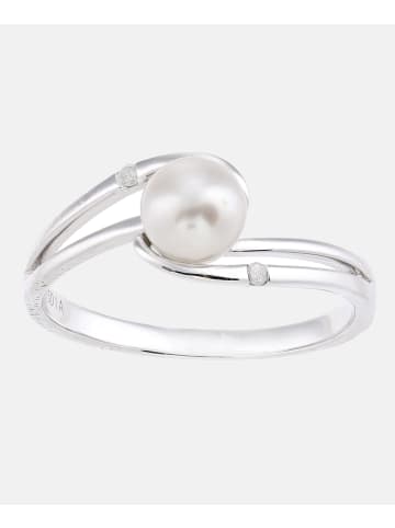 Diamant L'éternel Ring aus 375 Weißgold mit 0.02 Karat Diamant mit Perle