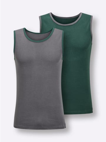 WITT WEIDEN Unterhemd in anthrazit + moos