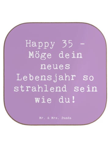 Mr. & Mrs. Panda Untersetzer Spruch 35. Geburtstag Glückwünsche ... in Lavendeltraum