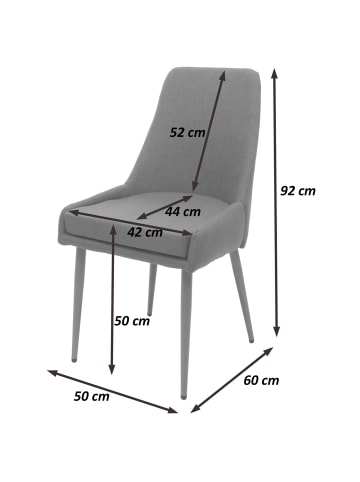 MCW 2er-Set Esszimmerstuhl O27, Dunkelgrau