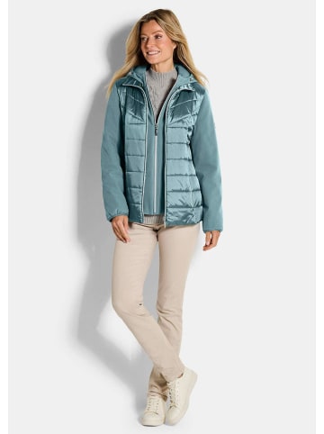 GOLDNER Sportive Steppjacke mit Kapuze in graugrün