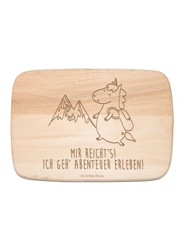 Mr. & Mrs. Panda Frühstücksbrett Einhorn Bergsteiger mit Spruch in Transparent