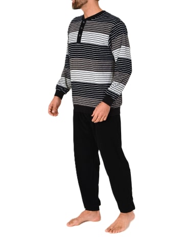 NORMANN Langarm Schlafanzug Frottee Stretch Pyjama Bündchen - 86799 in grau