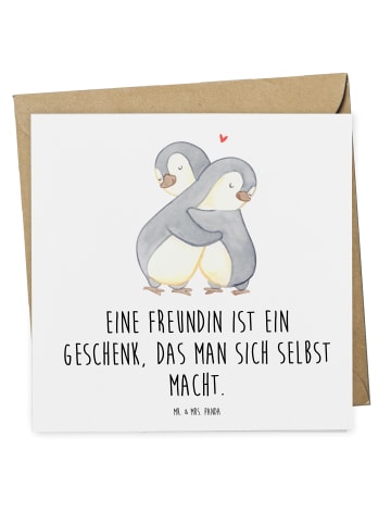 Mr. & Mrs. Panda Grußkarte Geschenk Freundin mit Spruch in Weiß