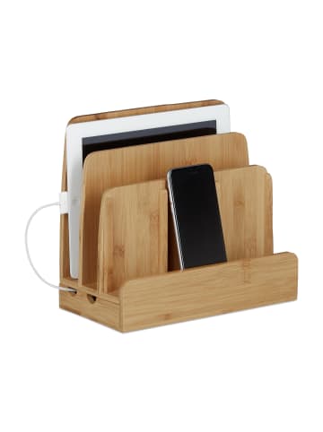 relaxdays 3tlg. Schreibtischorganizer-Set in Natur