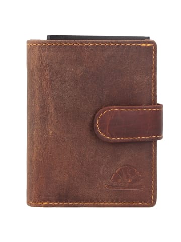 Greenburry Vintage Geldbörse RFID Schutz Leder 10 cm in braun