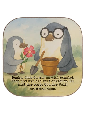 Mr. & Mrs. Panda Tischschoner Pinguin Opa Blumen pflanzen Design... in Weiß