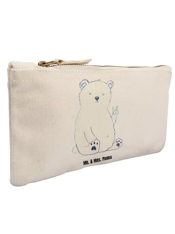 Mr. & Mrs. Panda Kosmetiktasche Eisbär Faul ohne Spruch in Weiß
