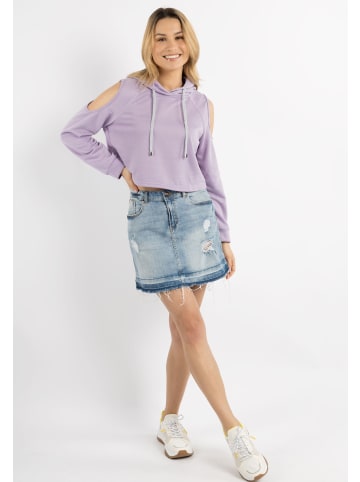 IZIA Damen Cropped Hoodie in Flieder