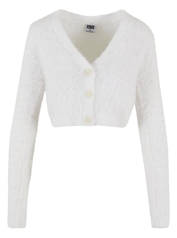 Urban Classics Urban Classics Damen Ladies Cropped Feather Cardigan in white