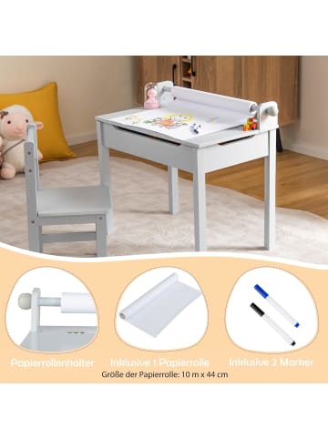 COSTWAY Schreibtisch Set ab 3 Jahren in Grau