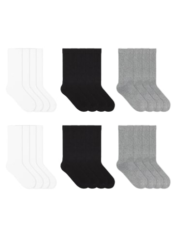 von Jungfeld Tennissocken einfarbiges Bundle in White/Black/Grey