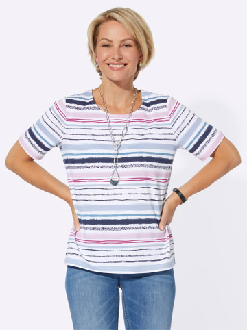 WITT WEIDEN Shirt in bleu-rosé-geringelt