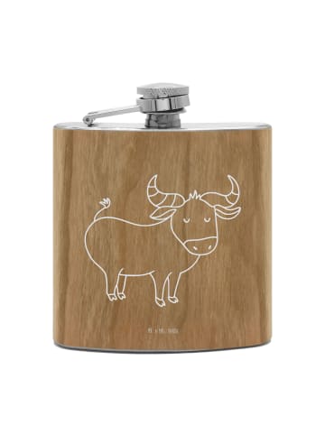 Mr. & Mrs. Panda Flachmann Sternzeichen Stier ohne Spruch in Braun