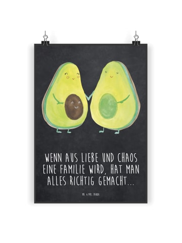 Mr. & Mrs. Panda Bild Avocado Pärchen mit Spruch in Kreidetafel