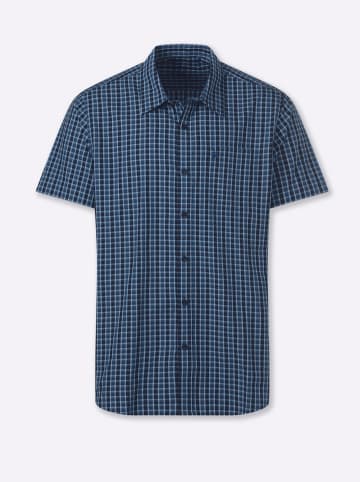 WITT WEIDEN Kurzarmhemd in marine-jeansblau-kariert