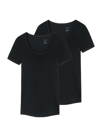 Schiesser Unterhemd 2er Pack in Schwarz
