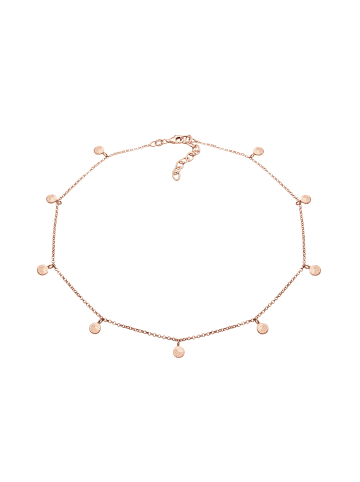 Elli Halskette 925 Sterling Silber Geo, Kreis in Rosegold