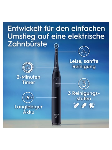 Oral-B Elektrische Zahnbürste "iO2 + 12 Aufsteckbürsten Sanfte Reinigung" in Schwarz