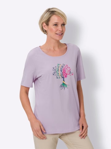 Sieh an! Kurzarmshirt in flieder-jeansblau