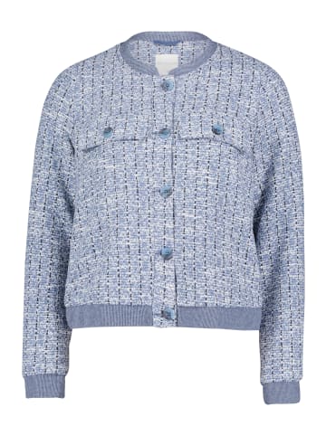 BETTY & CO Tweedblazer mit Rundhalsausschnitt in Light Blue/Dark Blue