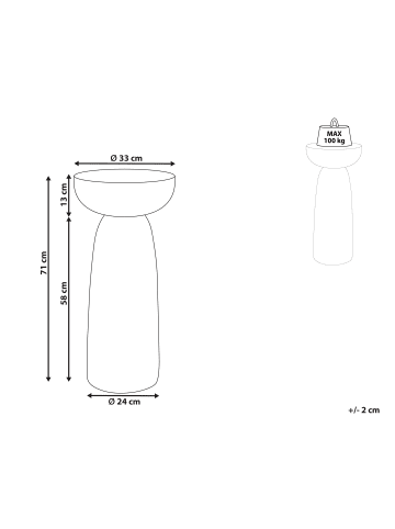 Beliani Beistelltisch CADINI in Weiß - (W) 33 x (H) 71 x (L) 33 cm
