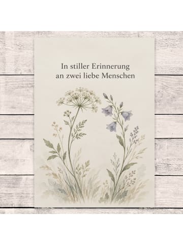Trauerkärtchen Wildblumen tröstlich Design mit ... in Weiß