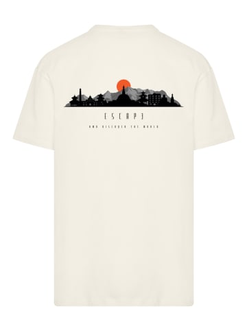 F4NT4STIC Heavy Oversize T-Shirt Oversize Escape Discover the World Asian Town in sand