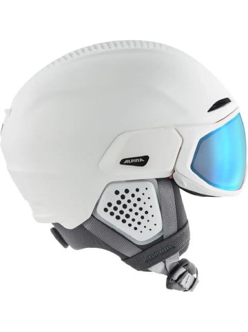 Alpina Skihelm mit Visier in weiss