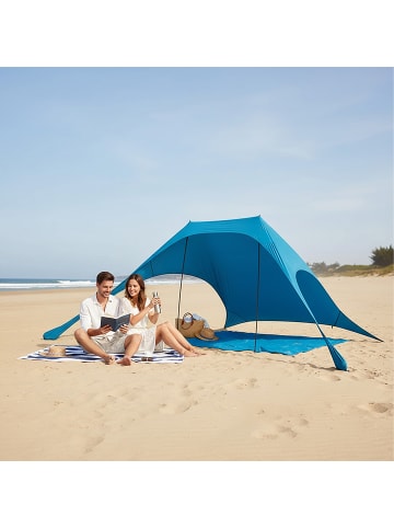 relaxdays Strand-Sonnensegel in Blau - 200 x 210 cm