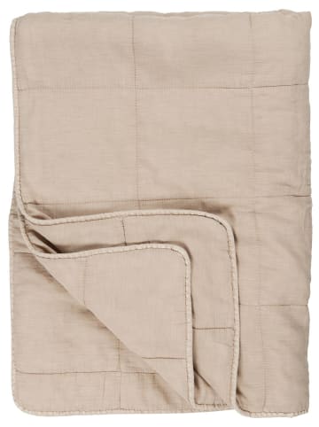 IB Laursen Vintage Quilt unifarben Baumwolldecke in graunatur