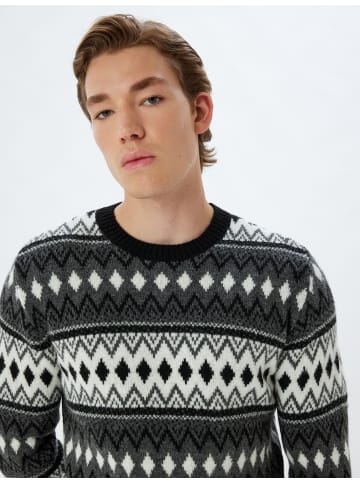 KOTON Sweater in Anthrazit Gemustert