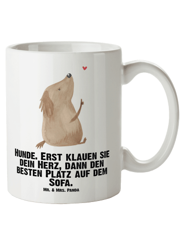 Mr. & Mrs. Panda XL Tasse Hund Liebe mit Spruch in Weiß