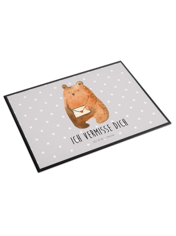Mr. & Mrs. Panda schreibtischunterlage Bär Vermissen mit Spruch in Grau Pastell