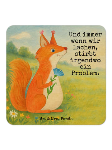 Mr. & Mrs. Panda Bierfilz Eichhörnchen Blume Design mit Spruch in Weiß
