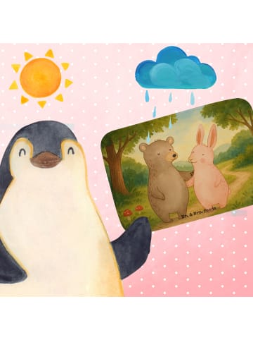 Mr. & Mrs. Panda Teppich Bad Bär und Hase Umarmen Design ohne Sp... in Weiß