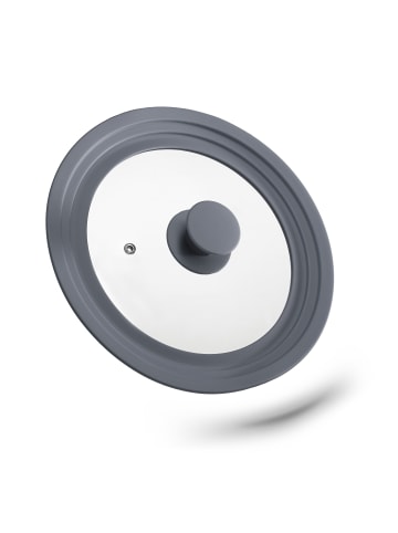 relaxdays 4x Topfdeckel in Grau - Ø20-24 cm