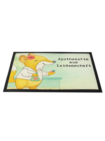 Mr. & Mrs. Panda Fussmatte Apothekerin Leidenschaft Design mit S... in Weiß